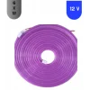 12 Volt 6x12 mm 12 Ledli Esnek Neon Led Mor Işık 5 metre IP65