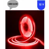 12 Volt 8 mm 480 Ledli Esnek Cob Şerit Kırmızı Dış Mekan IP68 5 Metre