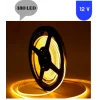 12 Volt 8 mm 480 Ledli Esnek Cob Şerit Sarı Amber Dış Mekan IP68 5 Metre