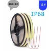12 Volt 8 mm 480 Ledli Esnek Cob Şerit Sarı Amber Dış Mekan IP68 5 Metre