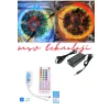 12V 10 Metre Silikonlu Amimasyonlu 5050 SMD Pixel Şerit Led SP611E Kumandalı 5A Adaptörlü IP65 Set