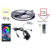 12V 5 Metre Silikonsuz RGB Şerit Led Bluetoothlu Led Kontrol 4A Adaptörlü IP20 Set Hediyeli**
