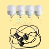 220V 4 Metre Pazarcı Tezgah Aydınlatması 4 Ad 50W Torch Günışığı Ampül 4 Adet E27 Duy Set