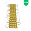 24 Volt 3 Watt 3 Lensli Sarı - Amber 3030 SMD Led Modül IP65 10 Adet Modül