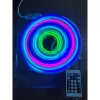 24V 10 Metre 6x12 mm 120 Ledli Amimasyonlu Sese Duyarlı RGB Pixel Neon Led Set IR Kumanda ve Bluetoothlu Cep Telefonundan Kumandalı 2A Adaptörlü