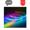 5 Volt 144 Led Animasyonlu ARGB Pixel Magic Kayar Led IP20 İç Mekan 1 Metre Rulo