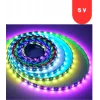 5 Volt 60 Led WS 2812B ARGB Animasyonlu Pixel Magic Kayar Led IP 20 İç Mekan 5 Metre