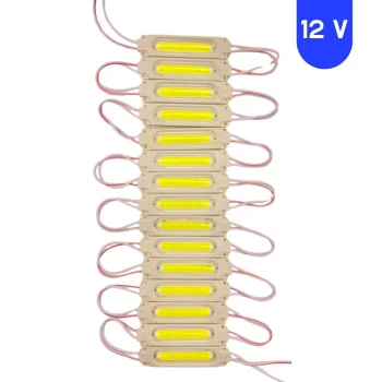 12 Volt 2 Watt Beyaz Cob Led Modül IP65 10 Adet Modül