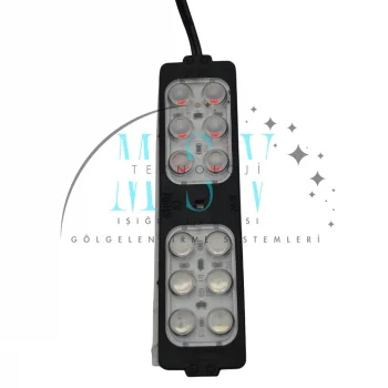 12 Volt 6 Watt 12 Ledli 104x26 mm Animasyonlu Kırmızı - Mavi Çakar Modül 5 Adet