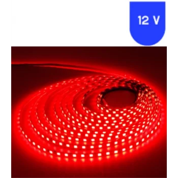 12 Volt 8 mm 4040 SMD Kırmızı İç Mekan 60 Ledli 5 Metre Şerit Led