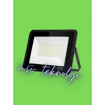 220 Volt 100 Watt Yeşil Işık Slim Led Projektör IP65 Dış Mekan