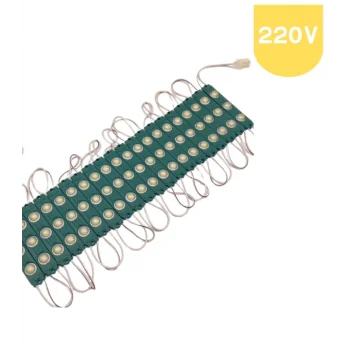 220 Volt 2 Watt 3 Lensli Yeşil 2835 SMD Led Modül IP65 10 Adet Modül