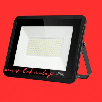 220 Volt 200 Watt Siyah Slim Kasa Kırmızı IP65 Led Projektör