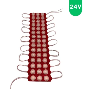 24 Volt 3 Watt 3 Lensli Kırmızı 3030 SMD Led Modül IP65 10 Adet Modül