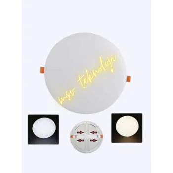 220 Volt 36 Watt Ayarlı Slim Led Panel 6500K Beyaz Işık Sıva Altı Yuvarlak 2 Adet