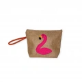 FLAMİNGO DESENLİ PUNCH EL ÇANTASI