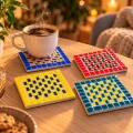 El Yapımı Mozaik Bardak Altlığı Seti 4’lü | Renkli Seramik Kahve Altlığı | Dekoratif ve Özgün Ev Hediyesi