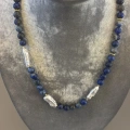 El Yapımı Lapis ve Barok İnci Kolye - 25 cm
