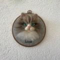 Kişiselleştirilmiş Keçe Kedi Portresi /16 cm