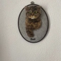 Kişiselleştirilmiş Keçe Kedi Portresi /16 cm