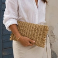 ÖZEL TASARIM EL YAPIMI KAĞIT İP CLUTCH ÇANTA