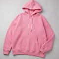 Pembe Sarı İçi Polarlı Kalın Kapüşonlu Oversize Sweatshirt