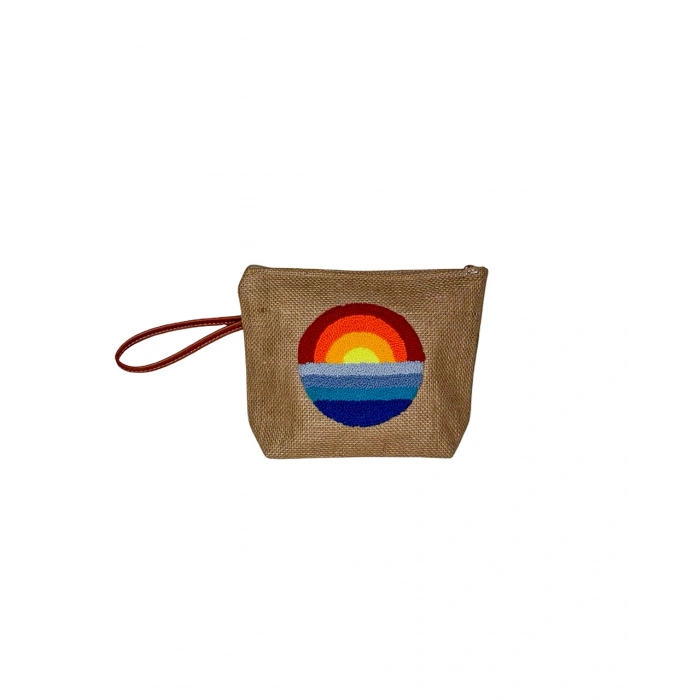 GÜNBATIMI DESENLİ PUNCH EL ÇANTASI