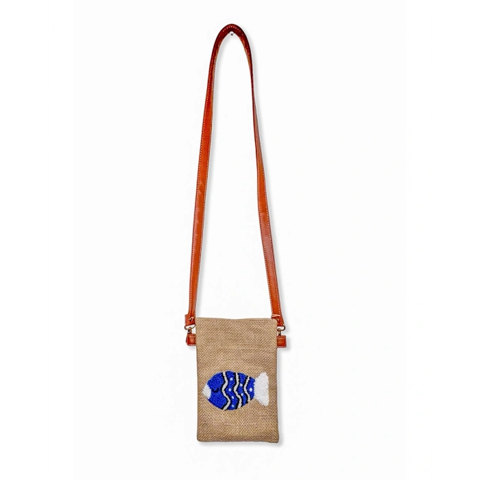 BALIK DESENLİ PUNH TELEFON ÇANTASI