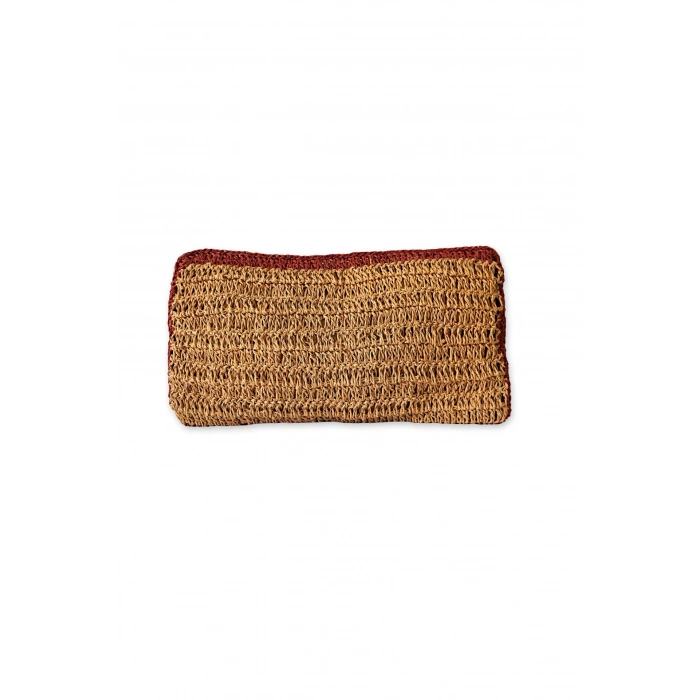 BORDO BİYELİ MOTİFLİ EL ÇANTASI