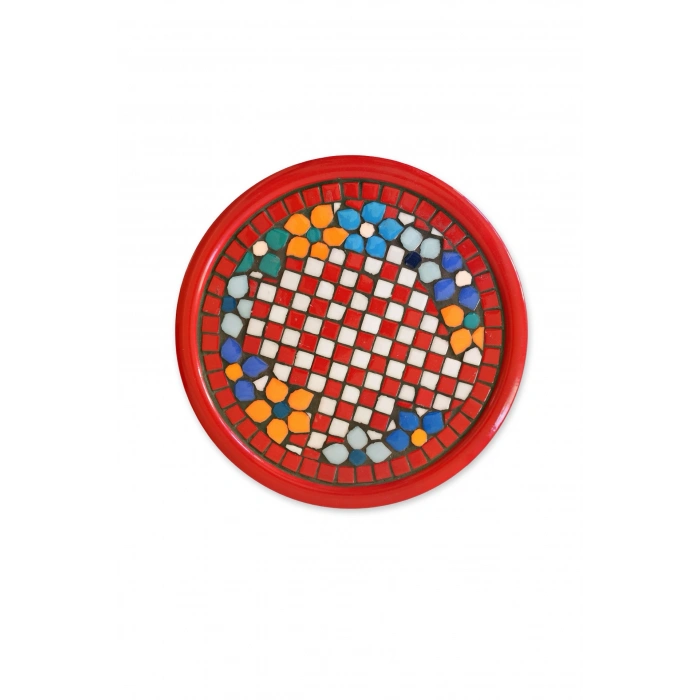 KIRMIZI MOZAİK SUNUM TEPSİSİ