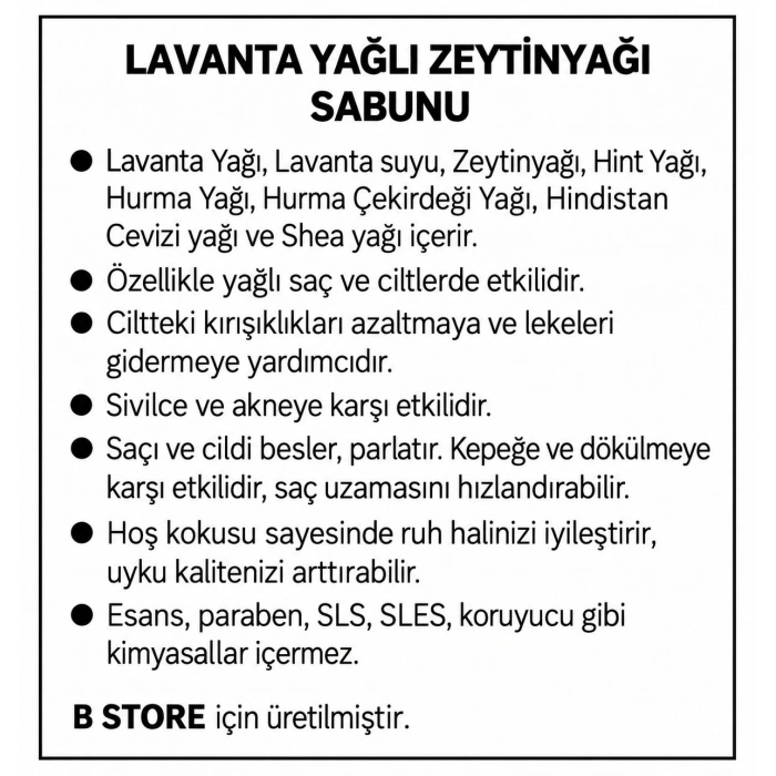 Lavanta Yağlı Zeytinyağlı Doğal Sabun (2li satılmaktadır)
