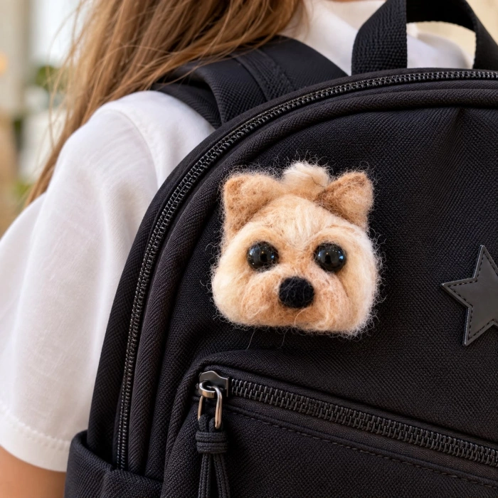 El Yapımı Köpek Keçe Broş ve Yaka İğnesi