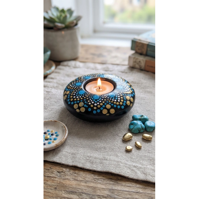 El Yapımı Mandala Tea lightlık