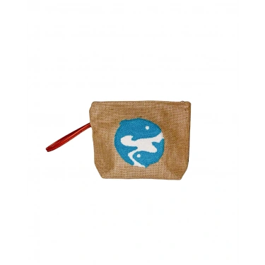 YÜZEN BALIKLAR DESENLİ PUNCH NAKIŞLI EL ÇANTASI