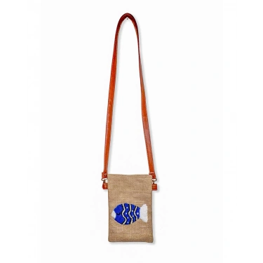 BALIK DESENLİ PUNH TELEFON ÇANTASI