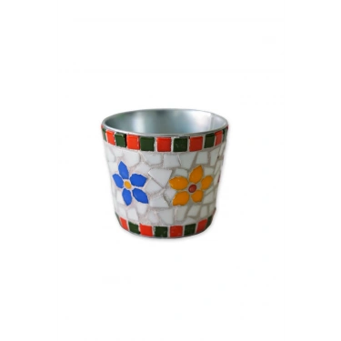 KÜÇÜK ÇİÇEKLİ MOZAİK SAKSI