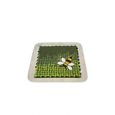 MOZAİK KARE METAL ARI DESENLİ TEPSİ