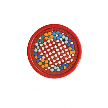 KIRMIZI MOZAİK SUNUM TEPSİSİ