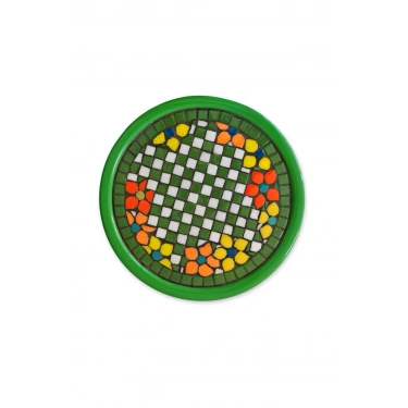 YEŞİL YUVARLAK SUNUM TEPSİSİ