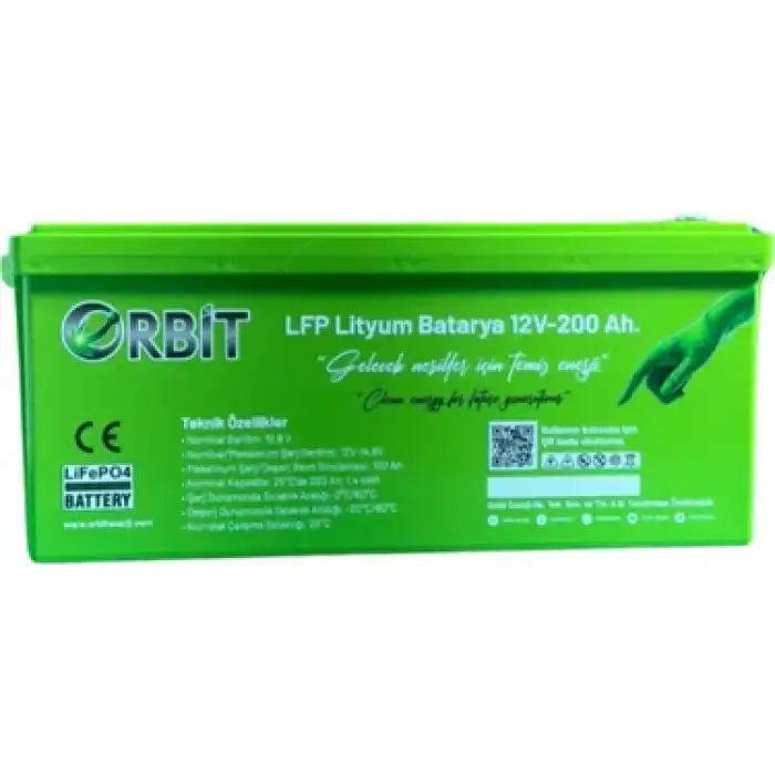 Orbit 12 V 200 Ah Lityum LiFePO4 Akü-Marin Tip (VP)