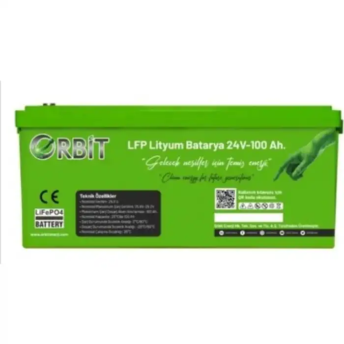Orbit 24 V 100 Ah Lityum LiFePO4 Akü-Marin Tip (VP)