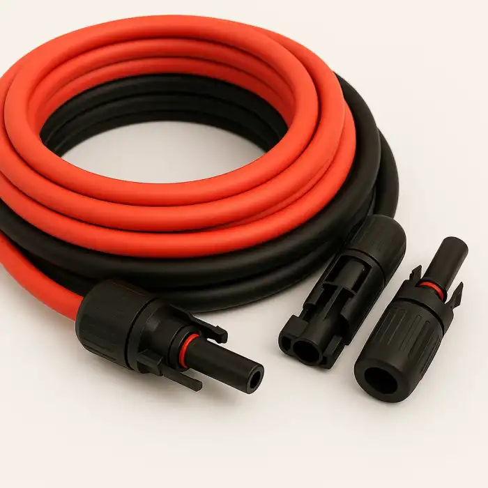 5m Kırmızı + 5m Siyah Çift İzolasyon 4mm2 Solar Kablo ve Konnektör Seti