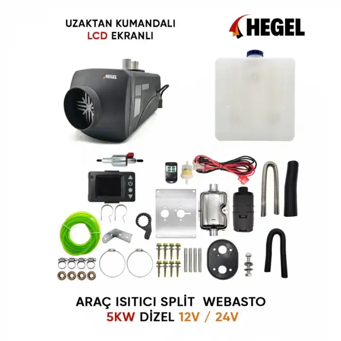Hegel 5kW 12V Split Webasto Lcd Ekranlı Uzaktan Kumandalı Araç Isıtıcısı