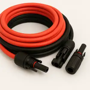 5m Kırmızı + 5m Siyah Çift İzolasyon 6mm2 Solar Kablo ve Konnektör Seti