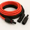 5m Kırmızı + 5m Siyah Çift İzolasyon 10mm2 Solar Kablo ve Konnektör Seti