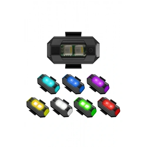 7 Renk Mini Led Şarjlı 4,5w Dron Scooter Bisiklet Motosiklet Araba Çakarlı Led Uyarı Işığı