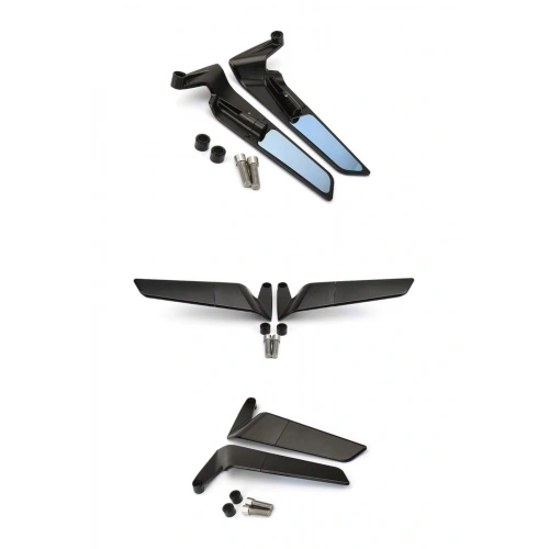 Alkan MB H2 Kanat Ayna Büyük Model Ayna 8 mm 10 mm ters düz tüm motosikletler uyumlu