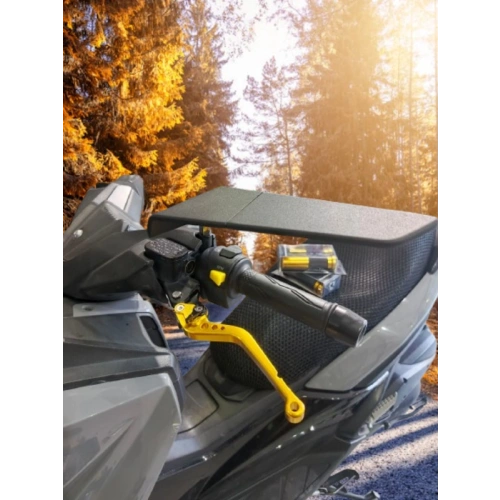 Motosiklet Gidon Ucu Cnc Kesim Mat Siyah Geniş Mavi Cam Ayna