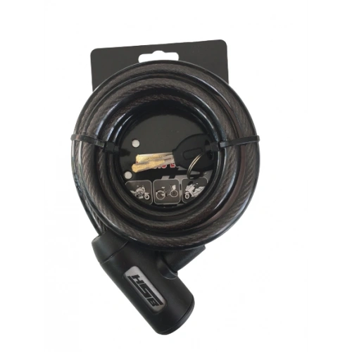 BİSİKLET ÇELİK HALAT KİLİT 12x1500 SİYAH A+++KALİTE KİLİT 1,5 MT