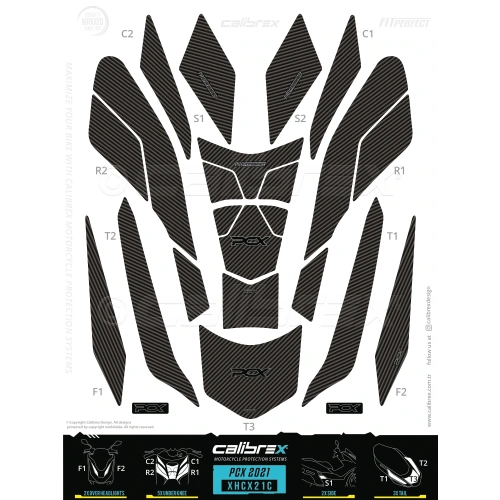 Honda Pcx 2021 Model ve Sonrası 21 Parça Full Set Calibrex XHCX21C